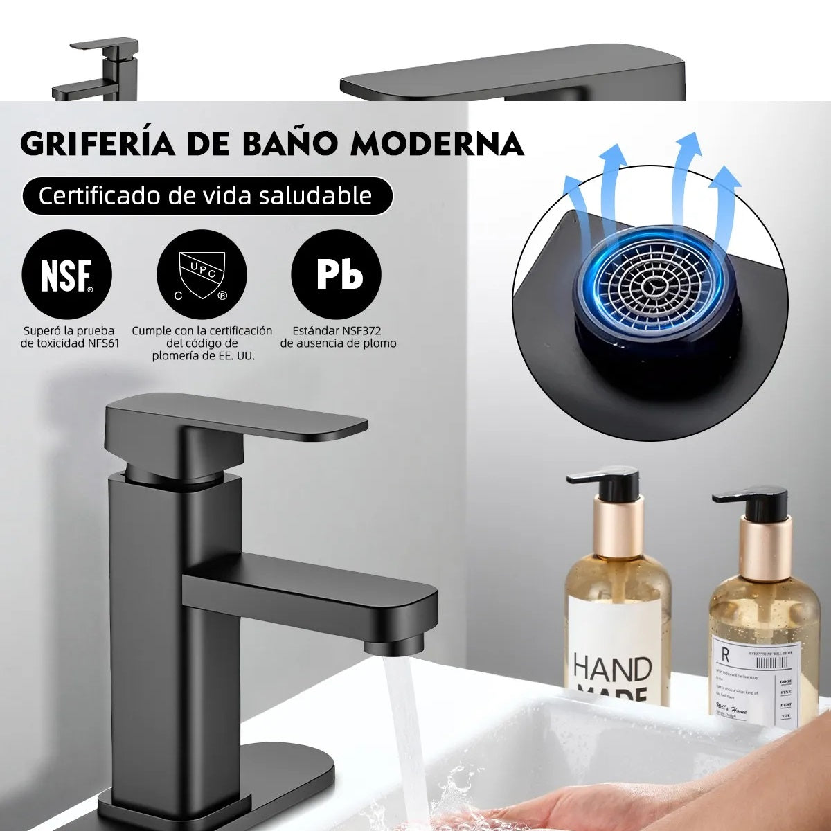 MONOMANDO LAVABO NEGRO