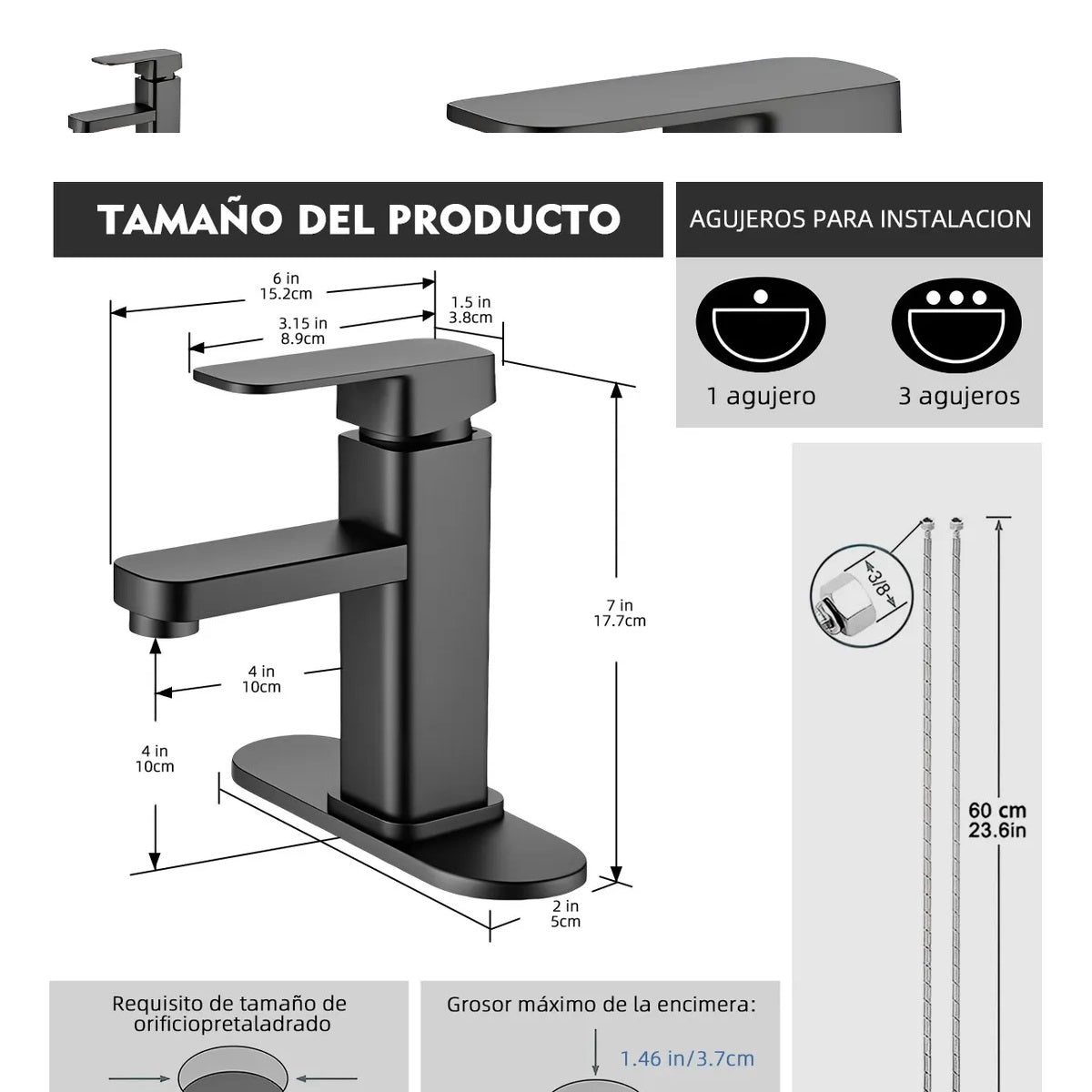 MONOMANDO LAVABO NEGRO